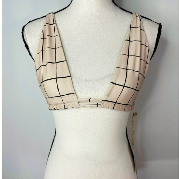 Stone Fox SWIM Paloma Top in Sand Plaid XS NWT - Picture 3 of 9